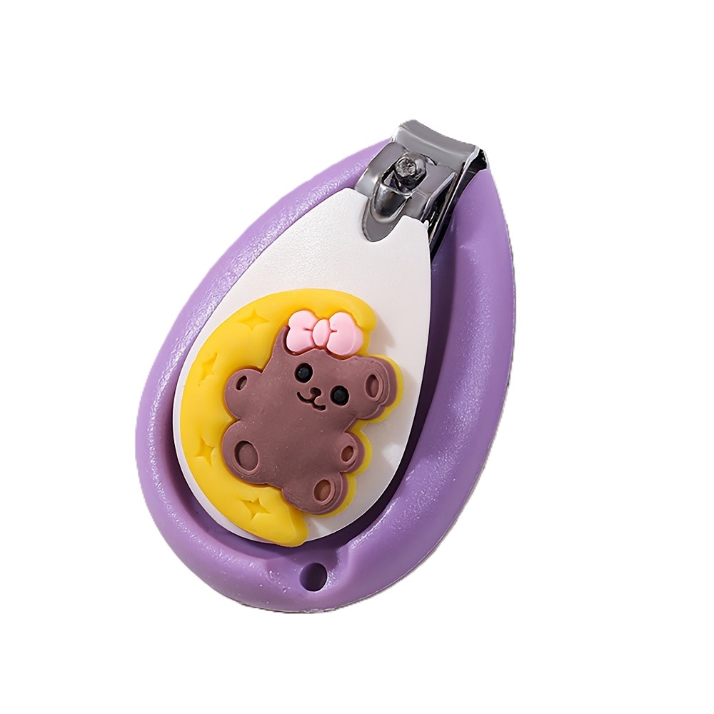 Kokibebe кусачки для ногтей, в фиолетовом чехле в виде мишки 0+