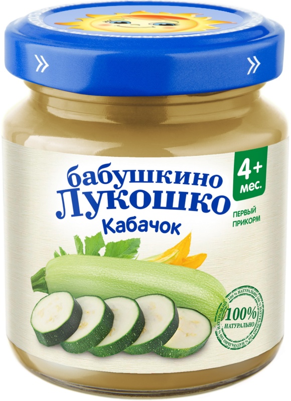 Бабушкино Лукошко пюре из кабачков, с 4 месяцев, 100 гр.