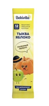 Bebivita Фруктово-овощные кусочки «Тыква-яблоко», с 12 месяцев 20гр.