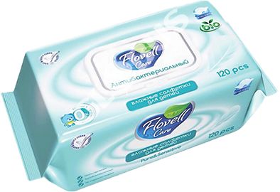 Flovell care bio влажные салфетки антибактериальные, 120 шт.