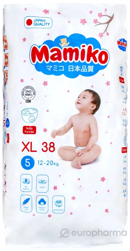 Mamiko трусики №5 XL, 12-20 кг., 38 шт.